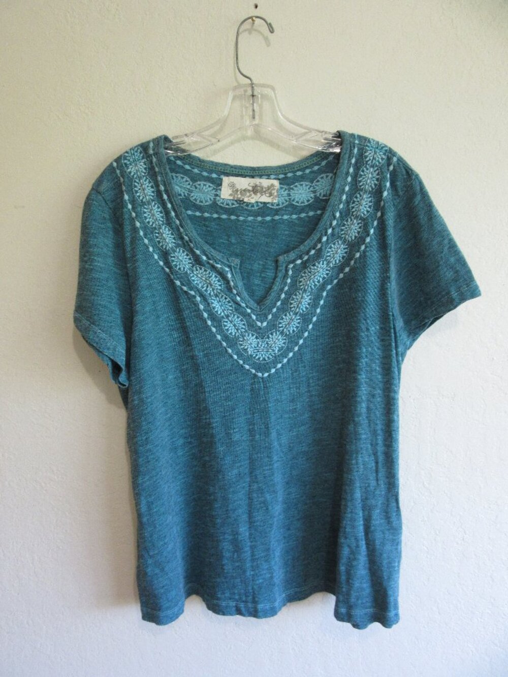 AVENTURA Green Pullover Short Sleeve XL Top
